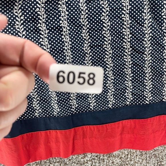 Talbots Skirt Womens 8P Petite Blue Polka Dot Pencil Casual Side Zip Career - Picture 8 of 8